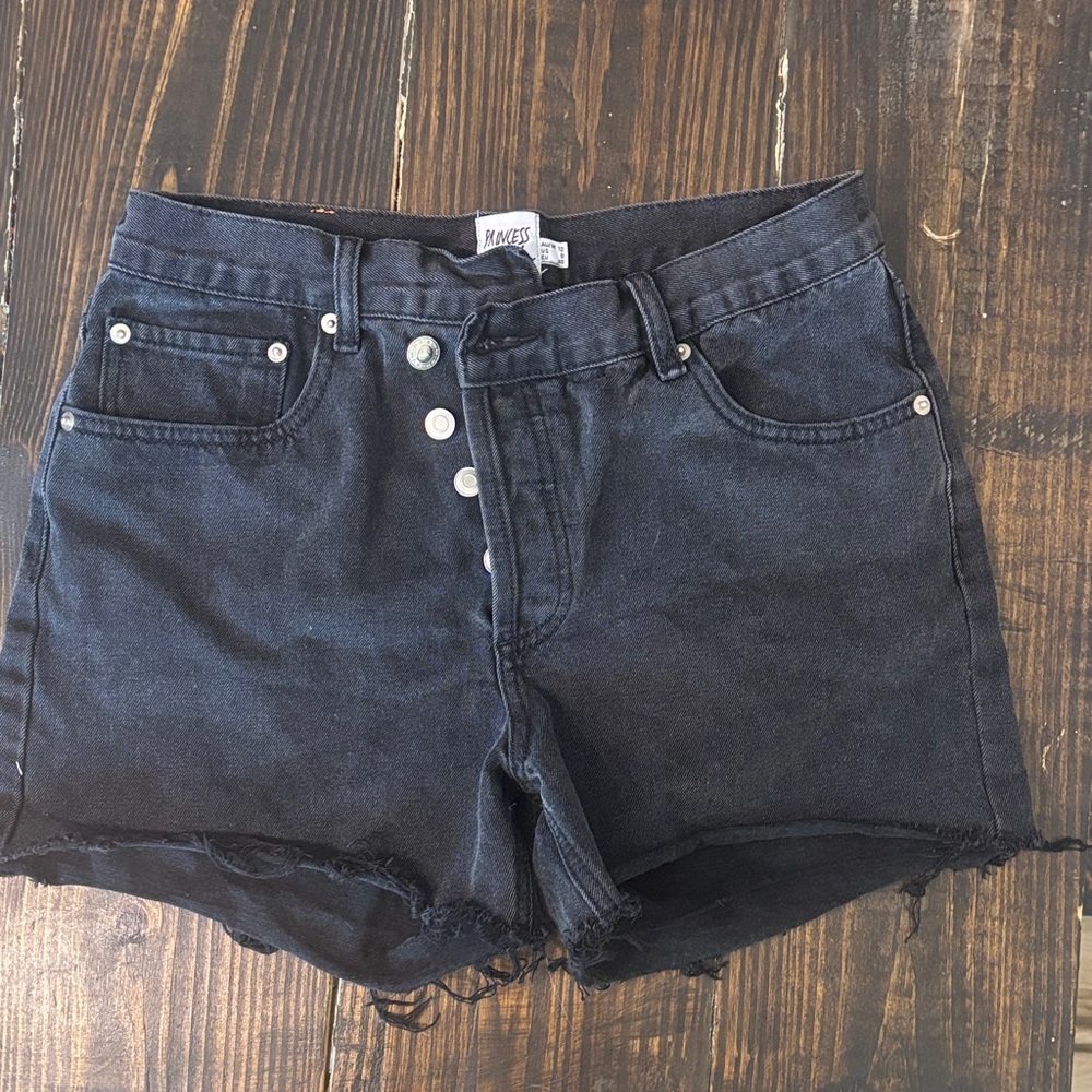 Princess Polly Black Jean Shorts